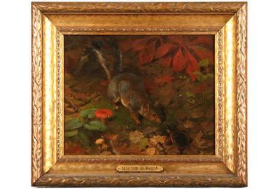 William Holbrook Beard (American 1824 – 1900): Squirrel and Turtle - Oil on canvas, 22.5 x 25 inches / Signed and dated lower left