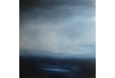 Ifat Shatzky, Big Blue, Oil on Wood, 48'' x 48''