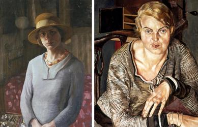 Image 1 Hilda Carline, Self-Portrait, 1923, Oil on canvas, Tate © Estate of Hilda Carline.  Image 2 Stanley Spencer, Patricia Preece, 1933, Oil on canvas, Southampton City Art Gallery © Estate of Stanley Spencer