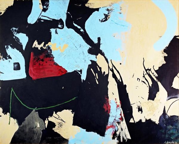 Signed acrylic on canvas painting by James Brooks (N.Y./Mo., 1906-1992), titled Isen, 48 inches by 72 inches (est.  $50,000-$70,000).