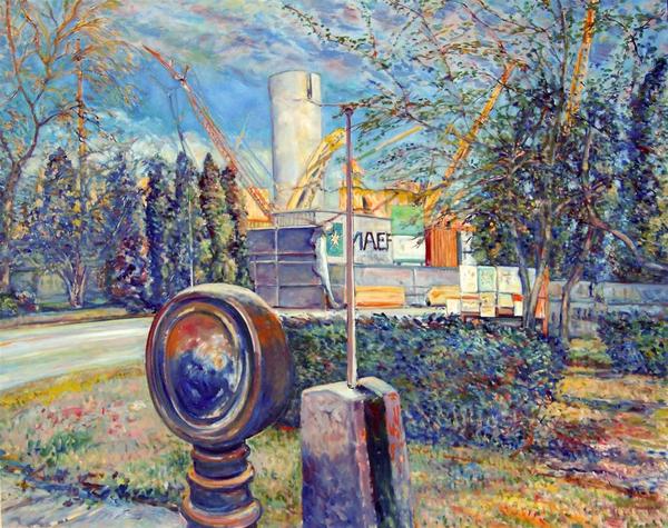 James Chisholm,Salem Power Plant,Oil on Canvas, 40'' x 50''