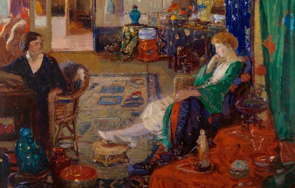 Joseph Kleitsch, The Oriental Shop [detail], 1922.  Oil on canvas, 32 x 40 inches.  Crocker Art Museum, Melza and Ted Barr Collection