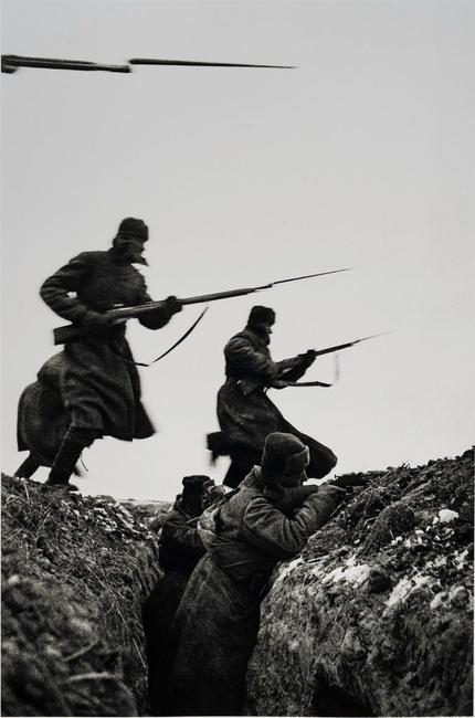 Dmitri Baltermants(Russian, 1912-1990)Bayonet Attack, November 1941, printed 2003Gelatin silver print, h.  20in.  (50.8 cm); w.  16in.  (40.6 cm)San Antonio Museum of Art, gift of Ernest Pomerantz and Marie Brenner, 2012.23.1