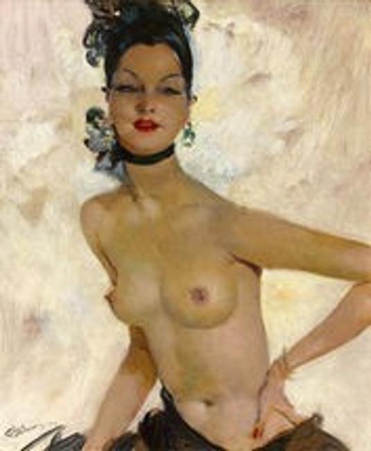 Jean Gabriel Domergue, La Danseuse du Lido, circa 1930, oil on canvas, 25 5/8 high x 21 1/4 wide