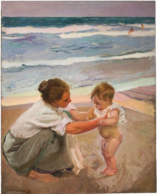 Joaquín Sorolla y Bastida, By the Seashore, Valencia, 1908.  Oil on canvas.  Museum Purchase with Funds Provided by the Legler Benbough Foundation, 2014.133.