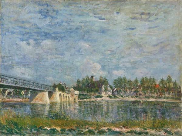 Alfred Sisley (French, 1839-1899) The Bridge at Saint-Mammès, 1881 Oil on canvas, 54.6 x 73.2 cm Philadelphia Museum of Art, John G.  Johnson Collection, 1917 (Cat.  1082) Image courtesy of the Philadelphia Museum of Art