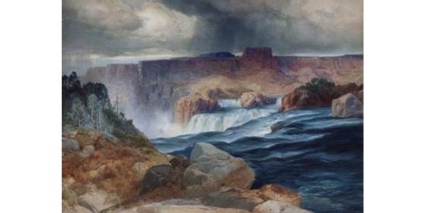 Thomas Moran (American, 1837−1926) Shoshone Falls, Snake River, Idaho, 1875, Watercolor on paper board, Gift of Hugh Gordon Miller, 60.52.47 