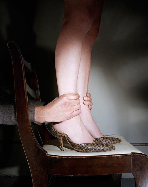 Jo Ann Callis, Hands on Ankles (from Early Color Portfolio), 1976, courtesy of artist and ROSEGALLERY