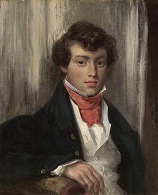 Eugène Delacroix, Portrait of Charles de Verninac, ca.  1826.  Oil on canvas, 24 ¼ x 19 7/8 in.  (61.6 x 50.5 cm).  FAMSF, museum purchase, Roscoe and Margaret Oakes Income Fund, 2014.80