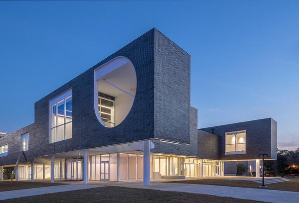 The north-west corner of the Moody Center for the Arts