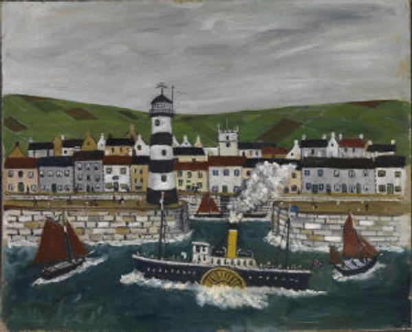 Paddle steamer leaving harbour' by Stanley Dyson