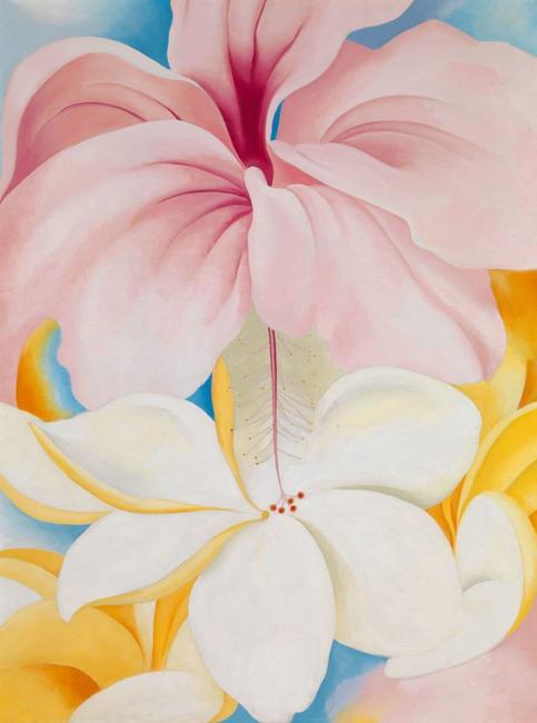 Georgia O’Keeffe, Hibiscus with Plumeria, 1939, Oil on canvas, 40 x 30 in., Smithsonian American Art Museum, Gift of Sam Rose and Julie Walters, 2004.30.6 © 2018 Georgia O’Keeffe Museum / Artists Rights Society (ARS), New York