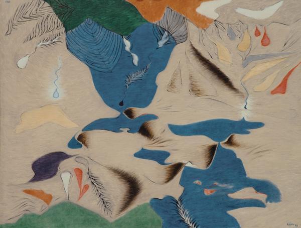 mirage, 1949, oil on linen by herbert bayer (1900–1985)