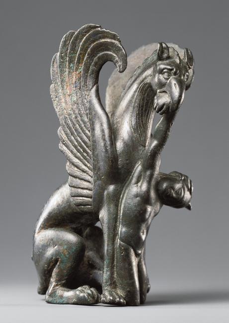 Statuette of a Griffin with an Airmasp, 125 – 75 B.C.  Creator unknown (Greek).  Bronze.  Object height: 7.9 cm (3 1/8 in.).  The J.  Paul Getty Museum, Villa Collection, Malibu, California, Gift of Barbara and Lawrence Fleischman