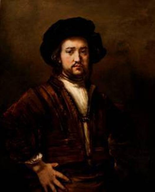 Portrait of a Man with Arms Akimbo by Rembrandt Harmensz.  van Rijn, signed and dated 1658, oil on canvas, 107.4 x 87cm (42.25 x 34.25 in) from Otto Naumann Ltd.