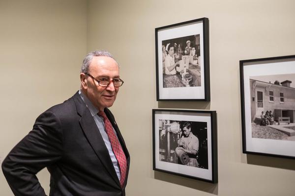 Senator Chuck Schumer tours the ICP Museum in New York.