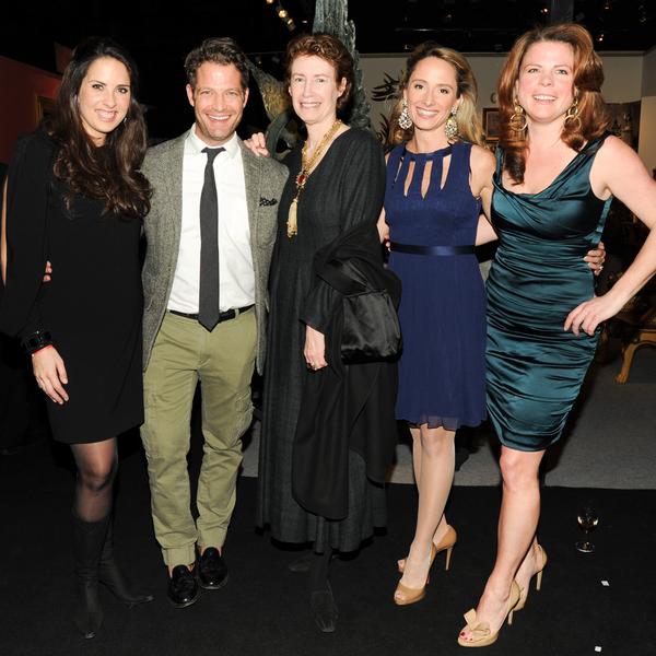 Co-chair Emily Israel Pluhar, Nate Berkus, New York Magazine Design Editor Wendy Goodman, Co-chair Stephanie Clark, Co-chair Courtney Booth at the 2012 Young Collectors Night at the Winter Antiques Show.