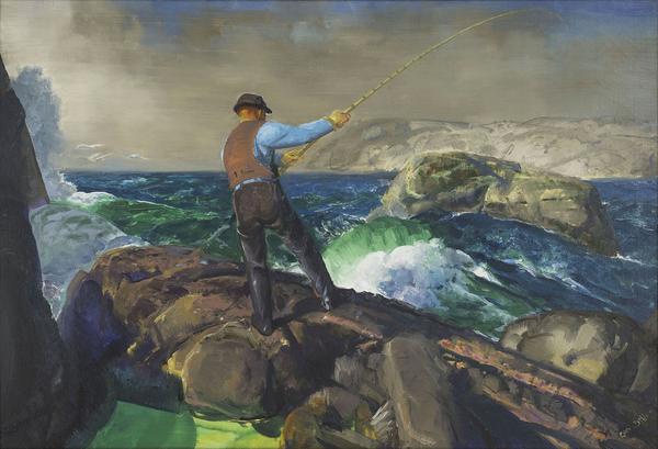 George Bellows (1882–1925) The Fisherman, 1917.  Oil on canvas 30 1/8 x 44 in.  Amon Carter Museum of American Art, Fort Worth, Texas 2016.9