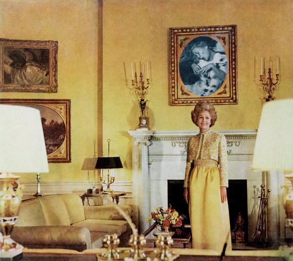 First Lady (Pat Nixon), from the series "House Beautiful: Bringing the War Home," c.  1967–1972.  © Martha Rosler, courtesy of the artist and Mitchell-Innes & Nash, NY Repro Credit: Digital Image © The Museum of Modern Art/Licensed by SCALA / Art Resource, NY