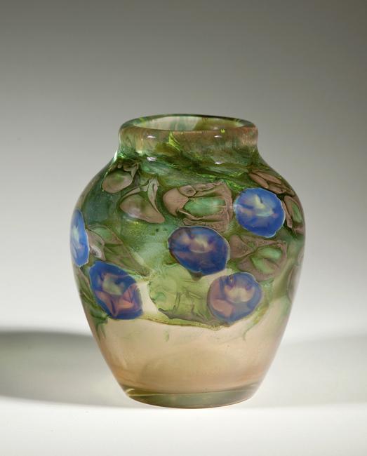 morning glory blown-glass vase by Tiffany Studios, which won a first place award at the 1914 Salon of the Société des Artistes Français in Paris.  It will be featured in a new installation of Tiffany art glass opening at the Morse Feb.  9.  