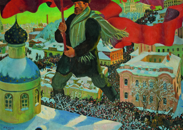 Boris Mikhailovich Kustodiev, Bolshevik, 1920.  Oil on canvas.  101 x 140.5 cm.  State Tretyakov Gallery Photo © State Tretyakov Gallery.