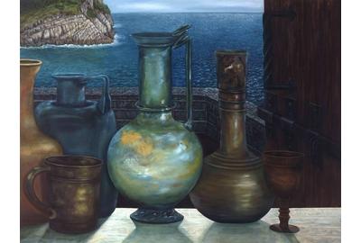 Janina Leigue, Antique Glass, Oil on Canvas, 36'' x 48''