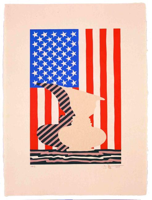 Untitled, 2000, Linoleum cut , 22 ½ x 16 ¾ inches, Edition of 38, Low Road Studio 6 , Art Jasper Johns and LRS/Licensed by VAGA, New York, NY, Published by Low Road Studio