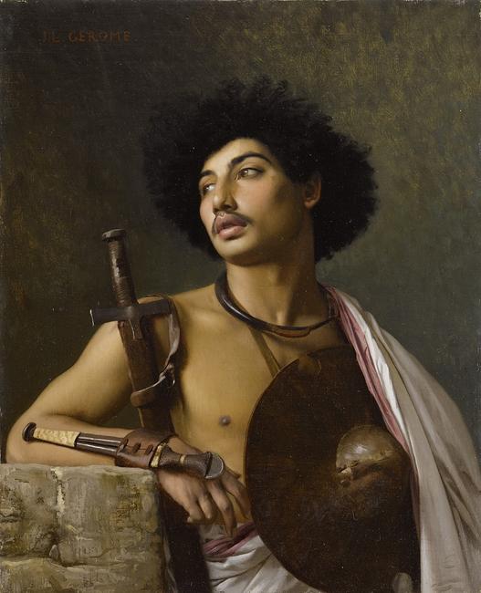 Jean-Léon Gérôme (French, 1824-1904) A Bischari warrior oil on canvas, executed in 1872 Estimate: $150,000-200,000 