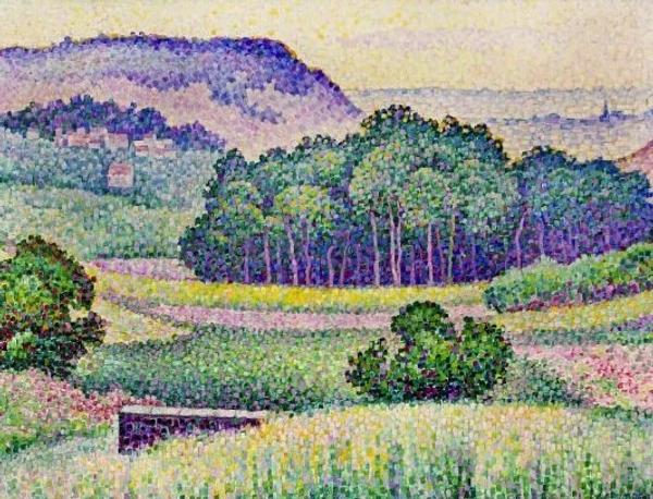 Two works by the German-born French painter Jean Metzinger (1883-1956), including this early 1905 pointillist landscape, will be sold at auction Feb.  19th.