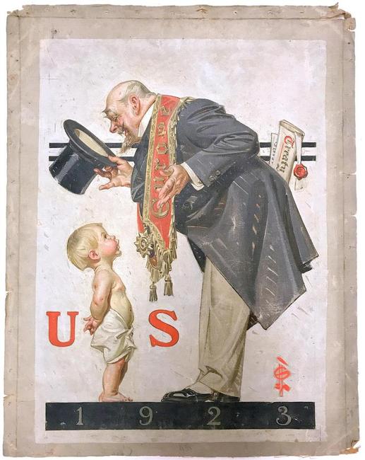 Never-before-seen cover painting for The Saturday Evening Post from 1922 by Joseph Leyendecker (Am., 1874-1951), expected to soar to $100,000-$150,000.