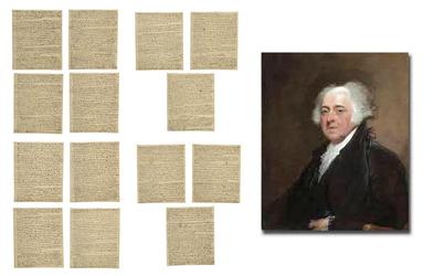 16-page letter signed by John Adams eight years after his presidency ended, possibly the longest letter by Adams in private hands, discussing the current state of politics (est.  $70,000-$80,000).