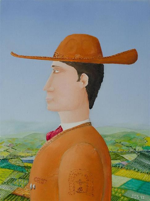 Jorge Garcia-Sainz, El Charro, Oil on Canvas, 16''x 12''