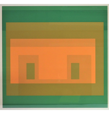 Color screenprint on Arches paper by the German-born American artist Josef Albers (1888-1976), titled I-S, VA 6, edition #90 of 150 (est.  $1,000-$1,500).