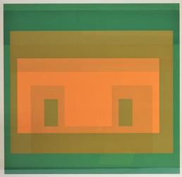 Color screenprint on Arches paper by the German-born American artist Josef Albers (1888-1976), titled I-S, VA 6, edition #90 of 150 (est.  $1,000-$1,500).