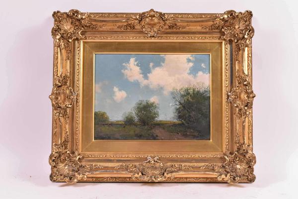 Fine art will feature two superb works by Julian Onderdonk (Texas/New York, 1882-1922) an Impressionist artist who is often called “the father of Texas painting”.  One is shown here.