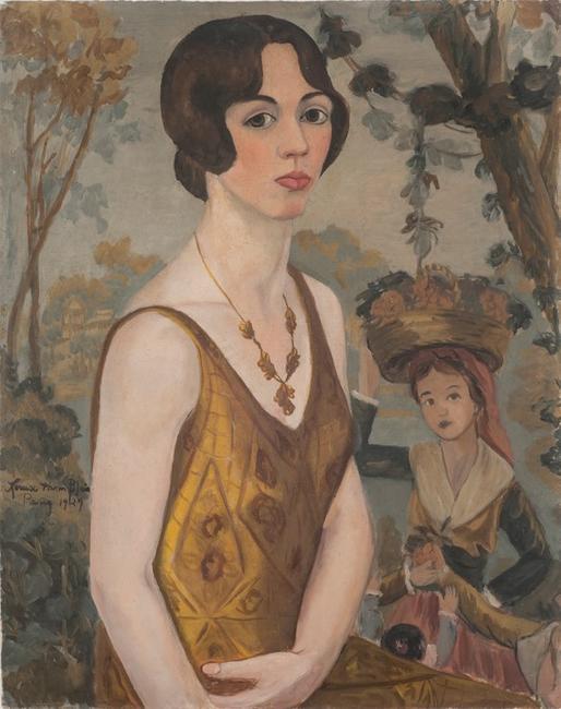 Louise Blair Daura (American, 1905–1972), "Self-Portrait in Paris," 1929.  Oil on paper, 24 3/4 x 19 5/8 inches.  Lowe Art Museum, Gift of Martha R.  Daura, 2003.45.16.