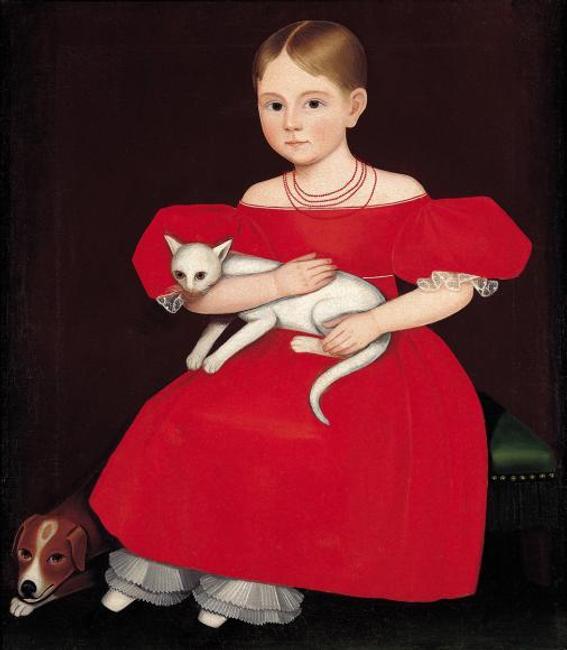 Ammi Phillips (1788–1865) Girl in Red Dress with Cat and Dog, 1830–35 Oil on canvas Collection American Folk Art Museum, New York Gift of Ralph Esmerian, 2001.37.1 Photo by John Parnell, New York