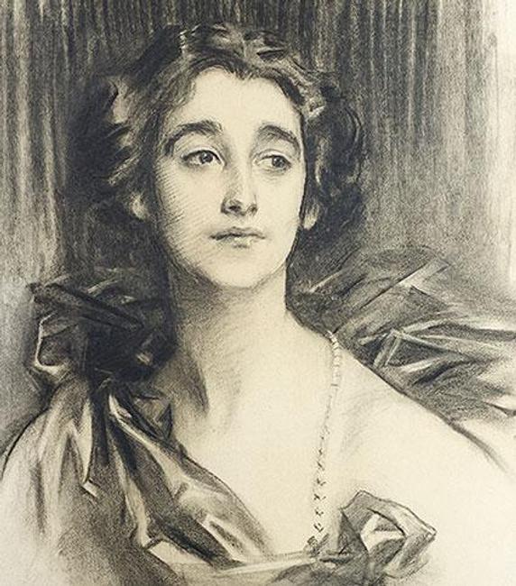 John Singer Sargent, Sybil Sassoon, later Marchioness of Chomondeley, 1912, charcoal, Private Collection.