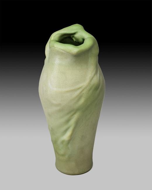 Van Briggle, Lorelei, 1902 10 ¼" x 4 ½" Two-color glaze, Colorado Springs, CO, Marked: AA VAN BRIGGLE 17/1902/III