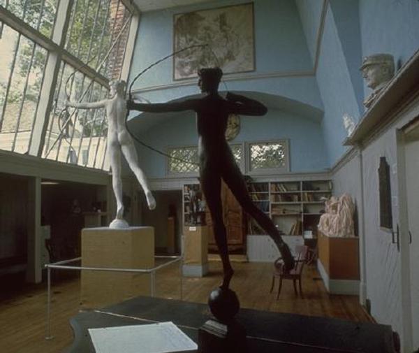 nterior showing sculptures at Saint-Gaudens National Historic Site in Cornish, New Hampshire.  Image cropped from a National Park Service photo