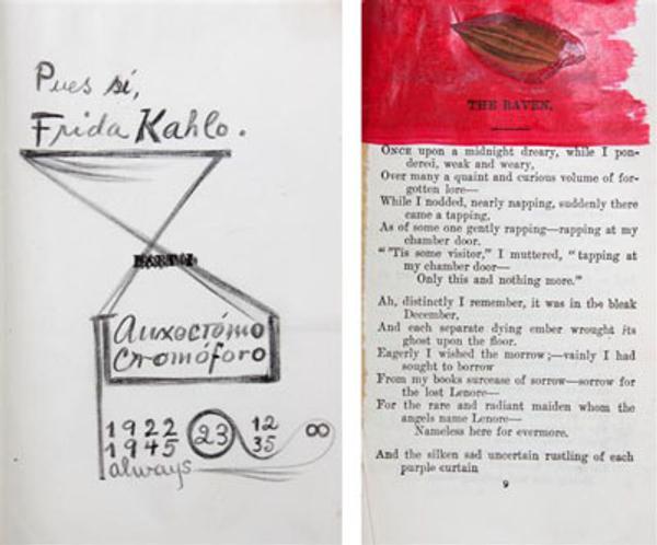 Frida Kahlo's copy of The Works of Edgar Allan Poe will be offered by Leslie Hindman Auctioneers on August 9th.