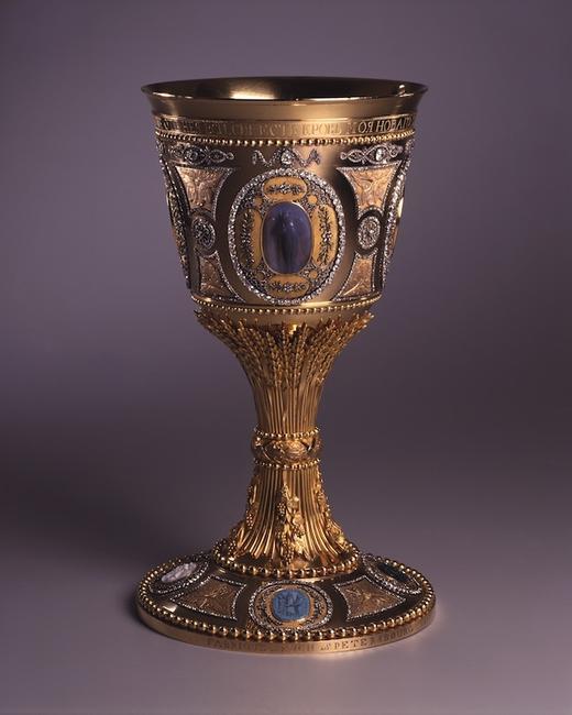 The Buch chalice, which belongs to Hillwood Museum and Gardens in Washington, D.C., serves as the centerpiece of the exhibition.  