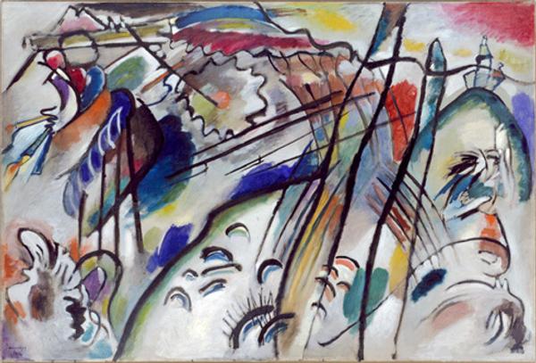 Vasily Kandinsky, Improvisation 28 (second version) (Improvisation 28 [zweite Fassung]), 1912, oil on canvas, 111.4 x 162.1 cm, Solomon R.  Guggenheim Museum, New York, Solomon R.  Guggenheim Founding Collection, by gift 37.239