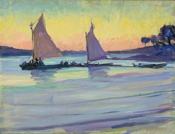 Jane Peterson, Boats on the Nile at Dawn.