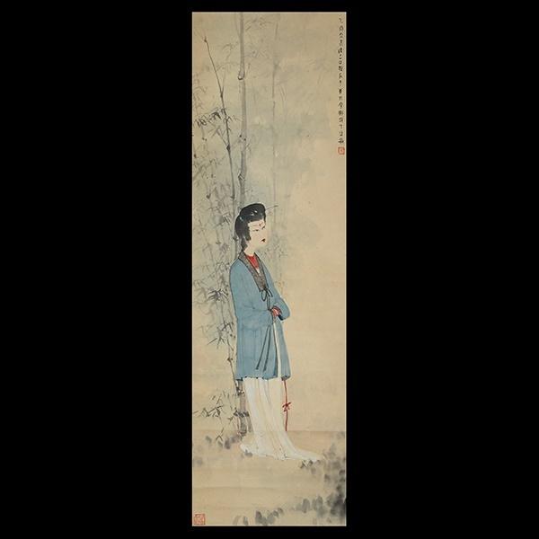 Fu Baoshi’s (1904-1965) hanging scroll Lady by the Bamboo, brought $1.4 million.