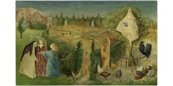 Leonora Carrington, “The Kitchen Garden on the Eyot” (1946) Photo: © Estate of Leonora Carrington