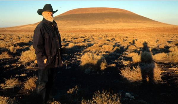 James Turrell at one of his best-known workings, the Roden Crater.