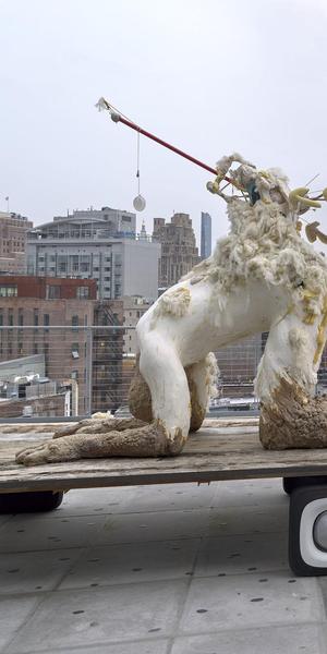 Installation view of the Whitney Biennial 2019 (Whitney Museum of American Art, New York, May 17-September 22, 2019).  Nicole Eisenman, Procession, 2019.  Photograph by Ron Amstutz.