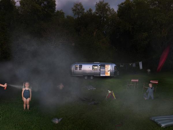 Julie Blackmon, Airstream, 2011.  Archival pigment print, 24 x 31 inches.  Courtesy of G.  Gibson Gallery, Seattle.