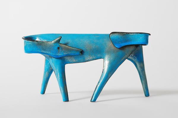 Giò Ponti (Italian, 1891–1979) and Paolo De Poli (Italian, 1905–1996) Horse, ca.  1956.  Enameled copper and silver.  8 x 16 x 4 inches.  Courtesy of Casati Gallery